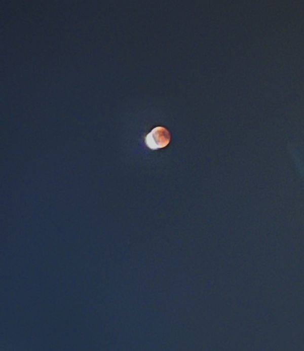 Appearance of the crescent Moon, after a total lunar eclipse - Astrophotography